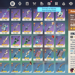90LVL⭐Chasca(C1)🔥Hu Tao⭐Zhongli🔥Nahida⭐Jean🔥Qiqi⭐Diluc🔥Dehya⭐Arlecchino💜EU💜Amos' Bow  |5 stars*  Weapons💜35 CHARACTERS💜AR. 55💜 1